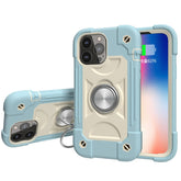 Shockproof Silicone + PC Protective Case with Dual-Ring Holder, For iPhone 13 mini, For iPhone 13